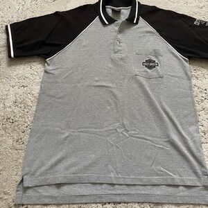 Harley-Davidson Gray and Black Polo Shirt